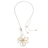 Flower Pendant Long Necklace Snake Chain Statement Sweater Chain Women