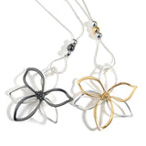 Flower Pendant Long Necklace Snake Chain Statement Sweater Chain Women