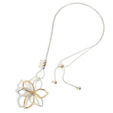 Flower Pendant Long Necklace Snake Chain Statement Sweater Chain Women