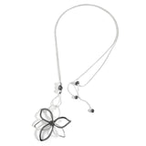 Flower Pendant Long Necklace Snake Chain Statement Sweater Chain Women