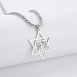 Shamash Menorah w/ Star of David Necklace for Faith, Hanukkah & Sabbath