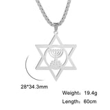 Shamash Menorah w/ Star of David Necklace for Faith, Hanukkah & Sabbath