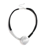 Big Round Metal Pendant Necklace Women Jewelry