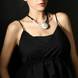 Big Round Metal Pendant Necklace Women Jewelry