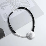 Big Round Metal Pendant Necklace Women Jewelry