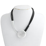 Big Round Metal Pendant Necklace Women Jewelry