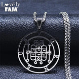 FORNEUS Stainless Steel Necklaces Women Silver Round Necklace