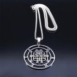 FORNEUS Stainless Steel Necklaces Women Silver Round Necklace