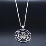 FORNEUS Stainless Steel Necklaces Women Silver Round Necklace