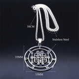 FORNEUS Stainless Steel Necklaces Women Silver Round Necklace
