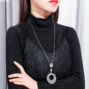 Crystal Pendant Long Necklace Chain Jewelry for Women