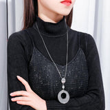 Crystal Pendant Long Necklace Chain Jewelry for Women