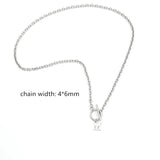 Men's Stainless Steel Initial Letter Necklace Toggle Clasps Chain