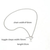 Men's Stainless Steel Initial Letter Necklace Toggle Clasps Chain