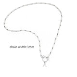 Men's Stainless Steel Initial Letter Necklace Toggle Clasps Chain