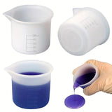 5Pcs 50ml Silicone Measuring Cup Set DIY Resin Epoxy Split Cup Clear Graduated