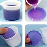 5Pcs 50ml Silicone Measuring Cup Set DIY Resin Epoxy Split Cup Clear Graduated