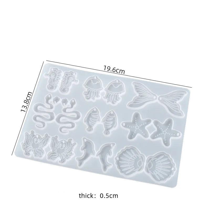 Earring Pendant Resin Casting Mold DIY Necklace Keychain