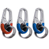 3Pcs Stainless Steel Carabiner Keychain Double Ring Outdoor Tool