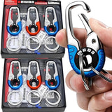 3Pcs Stainless Steel Carabiner Keychain Double Ring Outdoor Tool
