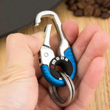 3Pcs Stainless Steel Carabiner Keychain Double Ring Outdoor Tool
