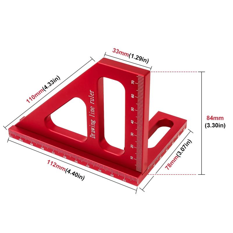 Woodworking Square Protractor Miter Triangle Ruler