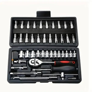 46pcs Socket Wrench Set Car Repair Tool Ratchet Screwdriver Combination
