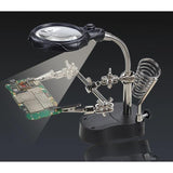 Adjustable Magnifying Glass LED Light Clip Magnifier Soldering Stand