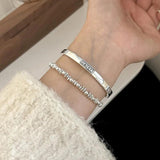 925 Silver Hiphop Lukey Letters Bracelet - Vintage Style
