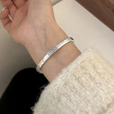 925 Silver Hiphop Lukey Letters Bracelet - Vintage Style