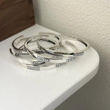 925 Silver Hiphop Lukey Letters Bracelet - Vintage Style