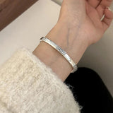 925 Silver Hiphop Lukey Letters Bracelet - Vintage Style