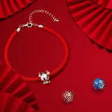 925 Silver Red Rope Bracelet Lucky Bangle DIY Jewelry