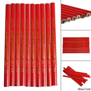 10pcs Carpenter Pencils Woodworking Pencil With Scale DIY Builder Joiners Tool