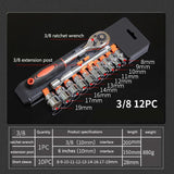Socket Wrench Set Extension Rod Ratchet Spanner Car Motorcycle Repair Tool