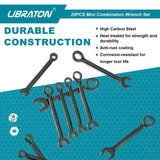 10/20PC Midget Wrench Set Metric & SAE, Mini Combo Wrench Set, Small Size