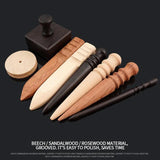 Wood Leather Edge Burnisher Slicker Leather Craft Tool Polished Grinding Rod DIY