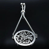 Tetragrammaton Protection Bracelet Silver Bangle Jewelry