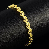 24K Real Gold Plated Car Flower Bracelet Wedding Jewelry Gift