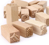 Wooden Clay Pottery Stamps Pattern Stamp Clay Rolling Pin Textured Hand Roller