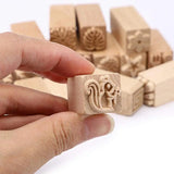 Wooden Clay Pottery Stamps Pattern Stamp Clay Rolling Pin Textured Hand Roller