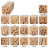 Wooden Clay Pottery Stamps Pattern Stamp Clay Rolling Pin Textured Hand Roller
