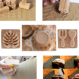 Wooden Clay Pottery Stamps Pattern Stamp Clay Rolling Pin Textured Hand Roller