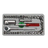 40Pc Car Vehicle Toolbox Socket Wrench Set Combination Repair Kit