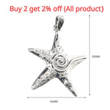 3Pcs Swirl Starfish Stars Tibetan Silver Pendant for DIY Jewelry Making
