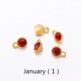 5pc Stainless Steel 12 Birthstone Charms Pendants DIY Jewelry Making