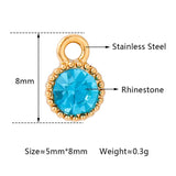 5pc Stainless Steel 12 Birthstone Charms Pendants DIY Jewelry Making