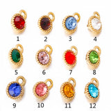 5pc Stainless Steel 12 Birthstone Charms Pendants DIY Jewelry Making