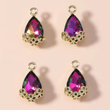 10pcs Big Zircon Water Drop Charms Vintage Crystal Pendants