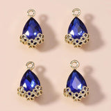 10pcs Big Zircon Water Drop Charms Vintage Crystal Pendants